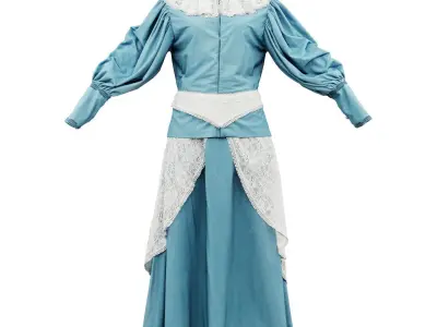 Lace Decorated Dress Belt Low-poly 3D model