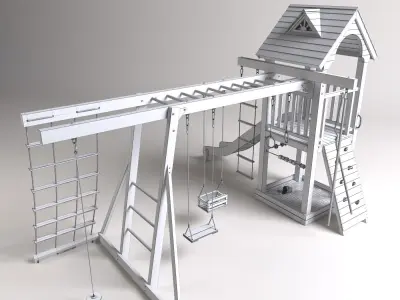 Playground wooden set 3D model
