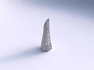 Vase top bent hexagon with dense organic lattice 3D print model
