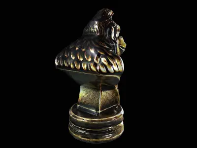donkey kong bronze statue 3D model