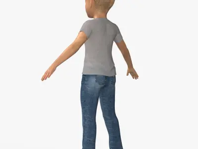 Realistic 3D Boy Child Character Rigged 3D model