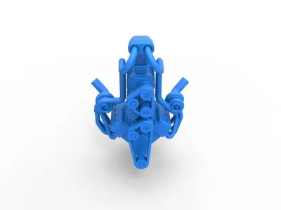 Twin turbo supercharged V8 Engine V5 Scale 1 to 25 3D print model