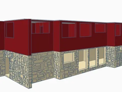 Contemporary Bi-Level House 1-64 S Scale  3D print model