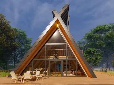A FRAME HOUSE 3D model