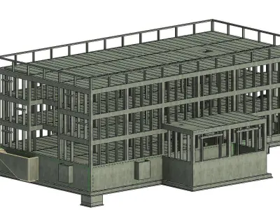 Frame structure of the administrative building 3D model