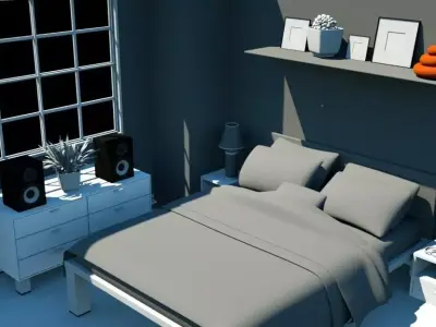 Bedroom - Free low-poly 3D model