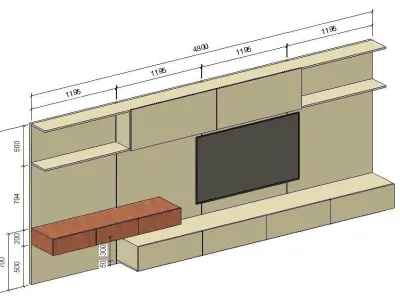 Modern TV Unit - Rimadesio Low-poly 3D model