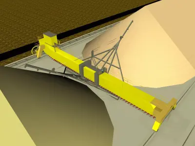 Cement Plant - Limestone Stockpile Stacker Reclaimer Free 3D model