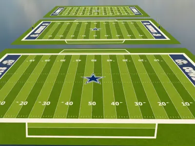 American Football Field Low-poly 3D model