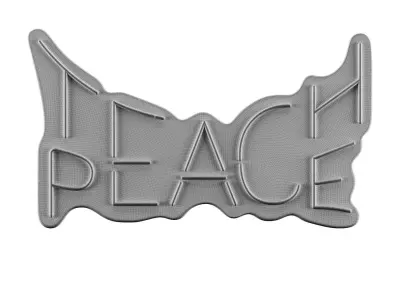 Teach Peace Neon Sign 3D model