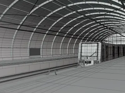Berlin S-bahn station 3D model