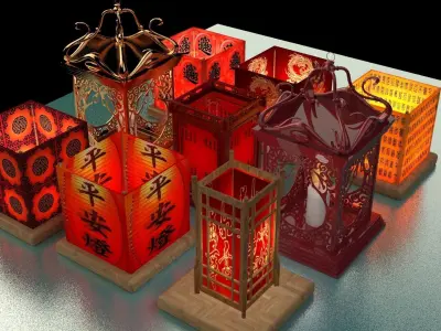  Chinese water lantern  3D model
