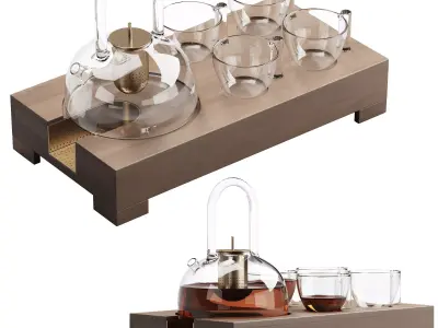 552 dishes decor set 18 japandi tea set by paola c milano 3D model