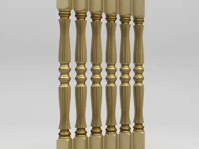 Carved Baluster 3D model 3