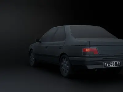 Peugeot 405 Lowpoly 3D Model Low-poly 3D model