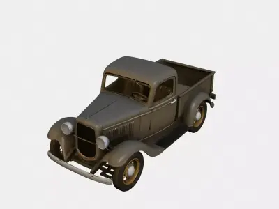 1930s Vintage Pickup Truck Model Early Classic Utility Vehicle 3D model