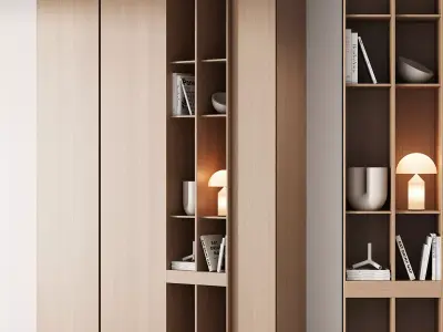 175 cabinet furniture 05 modern cupboard with decor 02 3D model