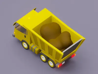 Toon dump truck Low-poly 3D model