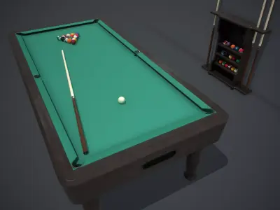 Billiard table 9ft PBR Low-poly 3D model