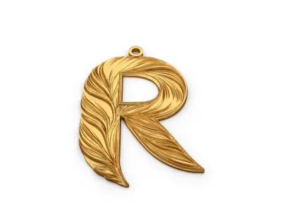 Alphabet Letter R Pendant  3D print model