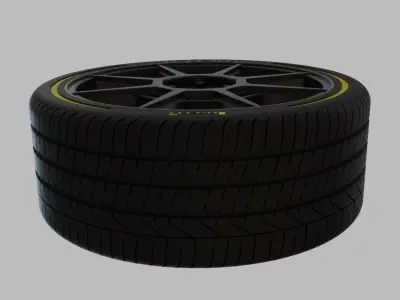 Miniature Enkei Storm Rim and Tire - 3D Print - No Textures 3D print model