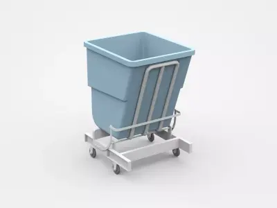Industrial Forkliftable Self Dumping Tilt Cart Hopper 3D model