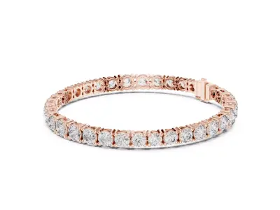 Tennis Bracelet with 5 diamond sizes 3d model animation renders 3D print model