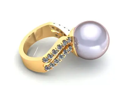 Pear Wedding Ring 372 3D print model