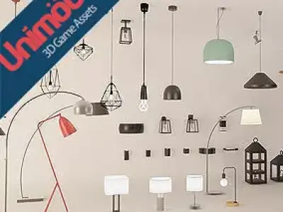 Unimodels Lamps Vol 1 Low-poly 3D model