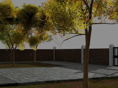 Classic House With Rooftop Free low-poly 3D model
