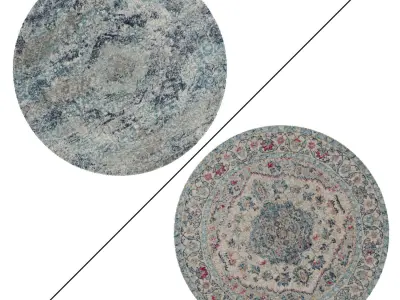 Round Rug Set 179 3D model