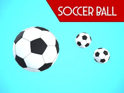 SOCCER BALL CARTOON STYLIZED Low-poly 3D model