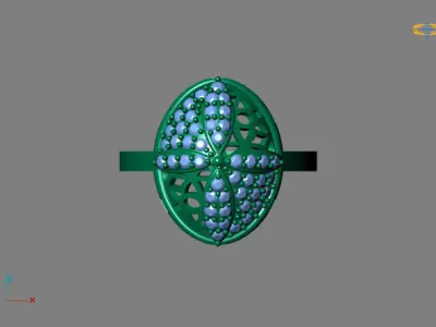 STL 3DM Women Ring Womens Ring Diamonds With Stone Model 3D print model