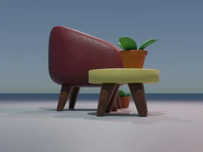 Living Room Chairs 3D model