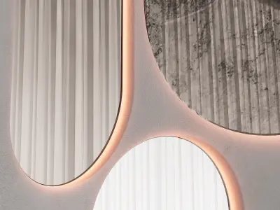 215 inbani strato round and oval mirror by NORM architects 00 3D model