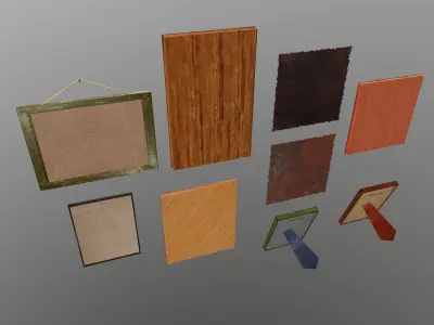 Grotesque Paintings Low-poly 3D model