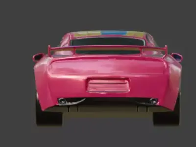 Pink Cartoon Race Car 3D Model Low-poly 3D model