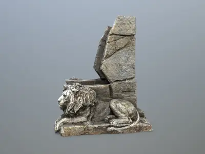 Lion Throne Low-poly 3D model