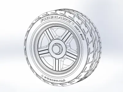 Wheels for scale model of Camaro Z28 1992 3D print model