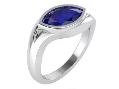 Marquise Sapphire Solitaire Ring 0155 Free 3D print model