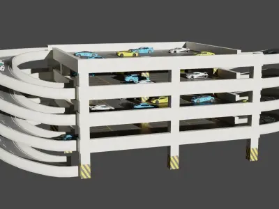 Parking Lot Model 2 Low-poly 3D model