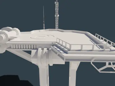 futuristic oil rig structure 3D model