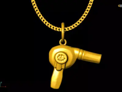 Dryer pendant charms - one inch pendant 3D print model