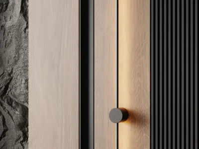 Wall panel 3D model 2