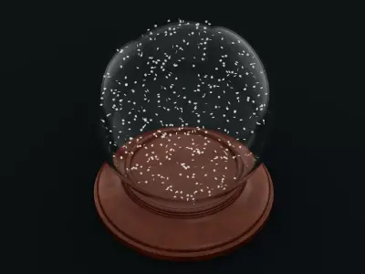 Snow Globe with Falling Snowflakes - Animated Low-poly 3D model