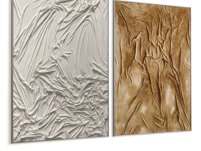 Plaster Two Photo Frame 350 Low-poly 3D model