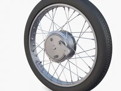 Moped wheel low poly 3D model