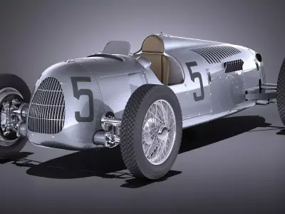 Auto Union Type C 1936 Race Car 3D model