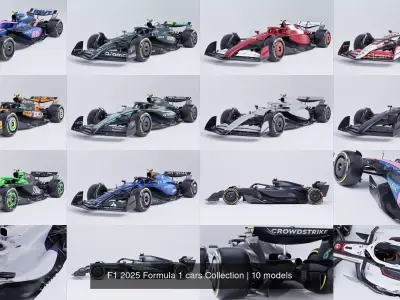F1 2025 Formula 1 cars Collection 3D Model Pack