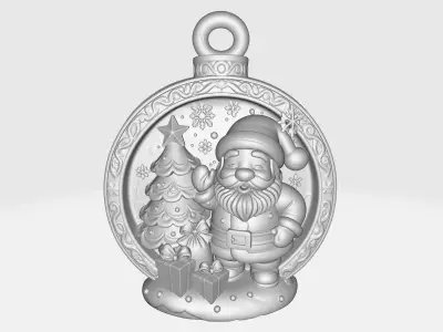 Festive Santa Claus Christmas Ornament Holiday Decor 3D print model